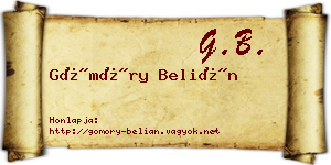 Gömöry Belián névjegykártya